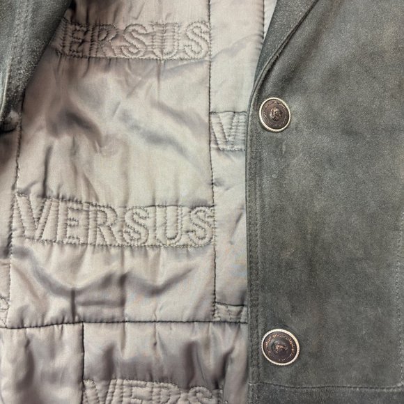 L - Vintage Versus by Versace Suede Leather Coat - Picture 6 of 7